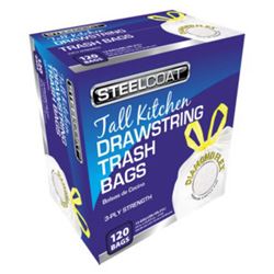 Steelcoat FG-P9921-17N Trash Bag, 25 x 27.4 in, 13 gal, White 