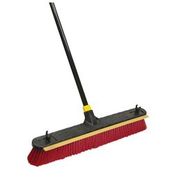 Quickie Bulldozer 635SU 2-in-1 Squeegee Push Broom, 24 in Sweep Face, 3-1/8 in L Trim, PET/Polypropylene Bristle 