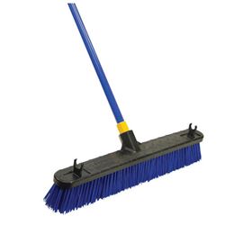 Quickie 599 Rough Surface Push Broom, 24 in Sweep Face, Poly Fiber Bristle, Steel Handle 