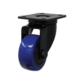 Shepherd Hardware 3660 Swivel Caster, 3 in Dia Wheel, TPU Wheel, Black/Blue, 225 lb, Polypropylene Housing Material