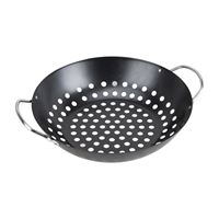 Omaha Non-Stick Grill Basket, 13-1/2 in L, Steel, Black, Build-in Handle, Pack of 6 