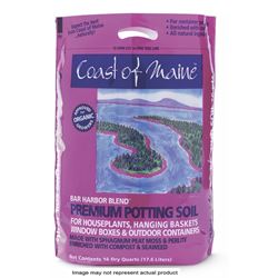 Coast of Maine 1SB8C Bar Harbor Blend Premium Potting Soil, Dark Brown, 8 qt Bag 