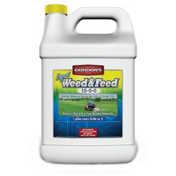Gordons 7311072 Weed and Feed Fertilizer 15-0-0, Liquid, Amines, Brown, 1 gal 4 Pack 