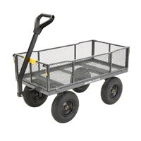 Gorilla Carts GOR-2345 Utility Cart, 1000 lb, 45 in L x 23 in W Deck, Steel Deck, 4-Wheel, 13 in Wheel, Pneumatic Wheel 