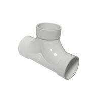 CANPLAS 193724 2-Way Cleanout Pipe Tee, 4 in, Hub, PVC, White 