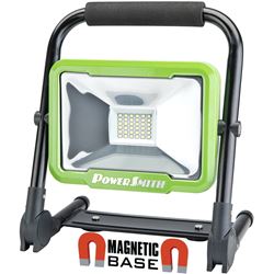 PowerSmith PWLR124FM Rechargeable Foldable Work Light, 20 W, Lithium-Ion Battery, 1-Lamp, LED Lamp, 5000 K Color Temp 
