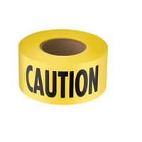 Empire 71-0301 Barricade Tape, 300 ft L, 3 in W, Caution, Yellow Background 