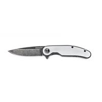 Crescent CPK325A Pocket Knife, 3-1/4 in L Blade, 1 in W Blade, D2 Steel Blade, Straight, Ergonomic Handle, Silver Handle 