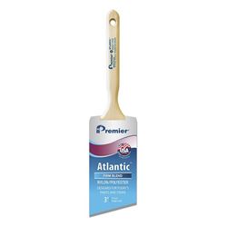 Premier Atlantic 17324 Paint Brush, 3 in W, Thin Angle Sash Brush, 2-15/16 in L Bristle, Nylon/Polyester Bristle 