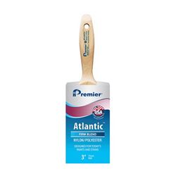 Premier Atlantic 17354 Paint Brush, 3 in W, Beavertail Varnish Wall Brush, 3-7/16 in L Bristle, Nylon/Polyester Bristle 