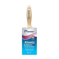 Premier Atlantic 17354 Paint Brush, 3 in W, Beavertail Varnish Wall Brush, 3-7/16 in L Bristle, Nylon/Polyester Bristle 