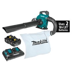 Makita XBU04PTV Brushless Blower Kit with Vacuum Attachment Kit, Battery Included, 5 Ah, 18 V, Lithium-Ion, 448 cfm Air 