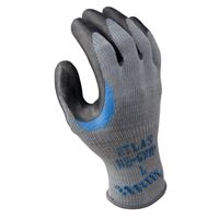 Showa 330L-09.RT Work Gloves, L, Reinforced Crotch Thumb, Knit Wrist Cuff, Natural Rubber Coating, Black/Gray 
