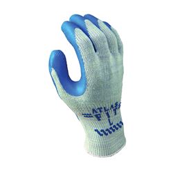Showa 300S-07.RT Gloves, S, Knit Wrist Cuff, Natural Rubber Coating, Blue/Light Gray 