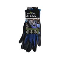 Showa 380M-07.RT Coated Gloves, M, 8-21/32 to 10-15/64 in L, Elastic Cuff, Nitrile Foam Coating, Black/Blue 