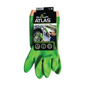 Atlas 600S-07.RT Coated Gloves, S, Knit Wrist Cuff, PVC Glove, Green