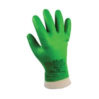 Showa 600L-09.RT Coated Gloves, L, Knit Wrist Cuff, PVC, Green 