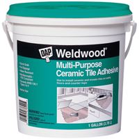 Weldwood 7079825190 Ceramic Tile Adhesive, Paste, Very Slight Ammonia, White, 1 qt, Pail 