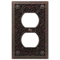 Amerelle 65DDB Wallplate, 4-1/2 in L, 2-13/16 in W, 1 -Gang, Metal, Aged Bronze 4 Pack 