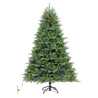 PULEO ASIA LIMITED 314-OTG-75F5LDF6 Ontario Tree, 7.5 ft H, Fir Family, UL Adapter, LED Lights Bulb 