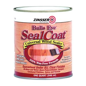 ZINSSER Bulls Eye SealCoat 824H Wood Sealer, Clear, Liquid, 1 qt