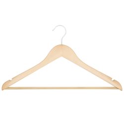 Simple Spaces HEA00040G-N Cloth Hanger Set, 6.6 lb Capacity, Steel/Wood, Natural 