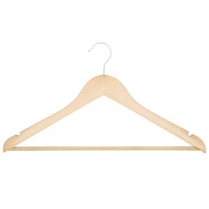 Simple Spaces HEA00040G-N Cloth Hanger Set, 6.6 lb Capacity, Steel/Wood, Natural