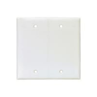 Eaton Cooper Wiring PJ23W Wallplate, 8 in L, 1/4 in W, 2 -Gang, Polycarbonate, White, High-Gloss, Box Mounting 