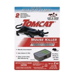 Tomcat 0370610 Disposable Mouse Bait Station, 2 oz Bait, 1 -Opening, Plastic, Black/Clear 
