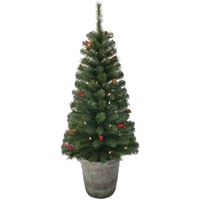 Santas Forest 27518 Artificial Tree, 4 ft H, UL Listed, Tungsten Bulb, Clear Light 