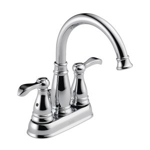 DELTA Porter Series 25984LF-ECO Bathroom Faucet, 1.2 gpm, 2-Faucet Handle, Brass, Chrome Plated, Lever Handle