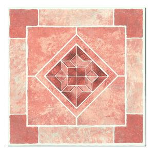 ProSource CL2071 Vinyl Floor Tile, 12 in L Tile, 12 in W Tile, Square Edge, Diamond Stone