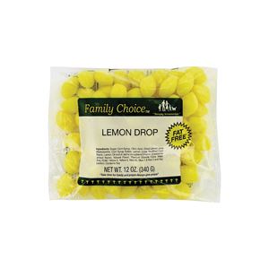 Family Choice 1106 Lemon Drop Candy, 1.5 oz, Pack of 12