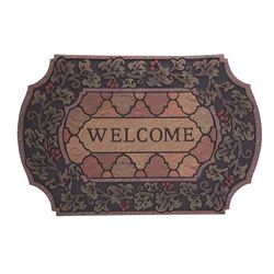 Simple Spaces T199 Door Mat, 35 in L, 23 in W, Flocking Pattern, Polyester Surface 
