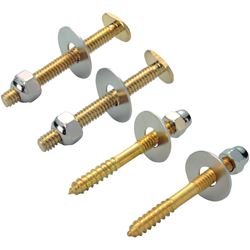 Worldwide Sourcing PMB-482-3L Bolt Screw Set, Steel, Brass, For: Use to Attach Toilet to Flange 