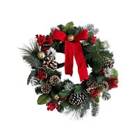 Santas Forest 38521 Wreath, PVC, Wire Hook Mounting 6 Pack 