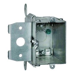 Steel City MB120ADJ Outlet Box, 1 -Gang, 5 -Knockout, Galvanized Steel, Silver, Box Mounting 