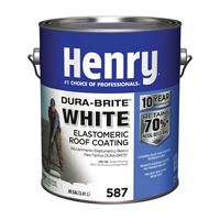 Henry HE587042 Elastomeric Roof Coating, White, 0.9 gal Pail, Cream, Pack of 4 