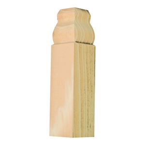 Waddell IBTB32 Trim Block Moulding, 4-1/2 in L, 1-1/8 in W, 1-1/8 in Thick, Pine Wood