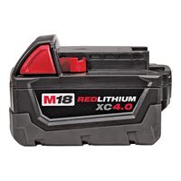 Milwaukee 48-11-1840 Rechargeable Battery Pack, 18 V Battery, 4 Ah 