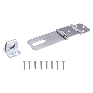 ProSource LR-136-BC3L-PS Safety Hasp, 3-1/2 in L, Steel, Zinc, 7/16 in Dia Shackle, Fixed Staple