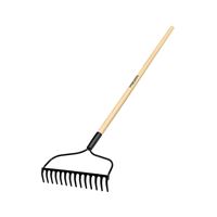 Landscapers Select 34584 R14AL Bow Rake, 13.5 in W Head, 14 -Tine, Steel Tine, 48 in L Handle 6 Pack 