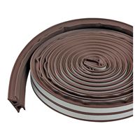 M-D 43848 Weatherstrip Tape, 3/8 in W, 17 ft L, EPDM/Silicone, Brown 