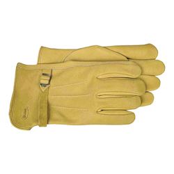 Boss 6023L Gloves, L, Keystone Thumb, Open Cuff, Cowhide Leather, Gold 