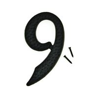 HY-KO DC-3/9 House Number, Character: 9, 3-1/2 in H Character, 2 in W Character, Black Character, Aluminum 10 Pack 