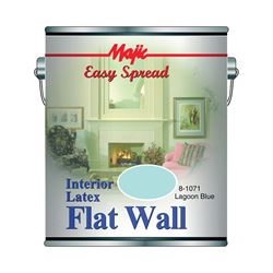 Majic Paints 8-1071-1 Interior Paint, Flat Sheen, Lagoon Blue, 1 gal, Pail, 300 sq-ft Coverage Area 