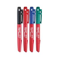 Milwaukee 48-22-3106 Marker Set, 1 mm Tip, Black/Blue/Green/Red, 5-1/2 in L 