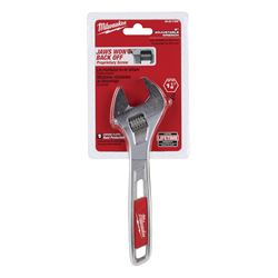 Milwaukee 48-22-7408 Adjustable Wrench, 8 in OAL, 1-1/8 in Jaw, Steel, Chrome, Ergonomic Handle 