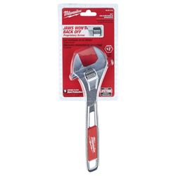 Milwaukee 48-22-7410 Adjustable Wrench, 10 in OAL, 1-3/8 in Jaw, Steel, Chrome, Ergonomic Handle 