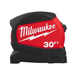 Milwaukee 48-22-0430 Tape Measure, 30 ft L Blade, 1-3/16 in W Blade, Steel Blade, ABS Case, Black/Red Case 
